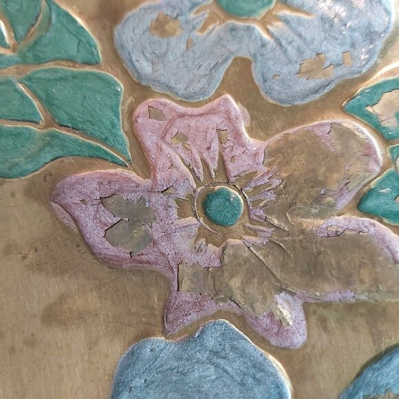 Rosenthal-Netter Inc Brass Bowl Lotus Flowers NBR 11/25 Made in India 9.5 inch - Picture 7 of 7